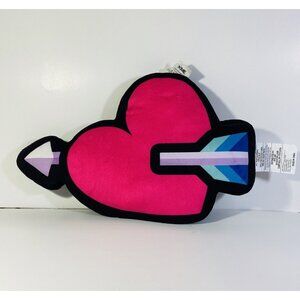 Love Plush Stuffed Heart Pillow Gift Toy Pink Black Gift Valentines Sweetheart